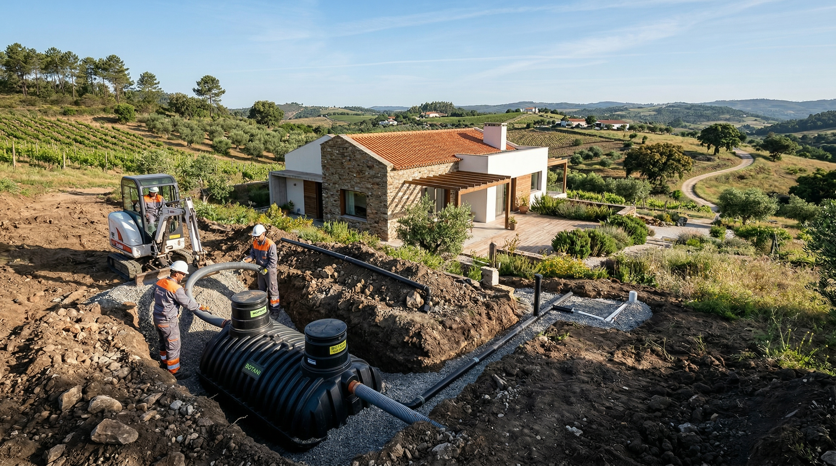Instalação de fossa biológica em moradia